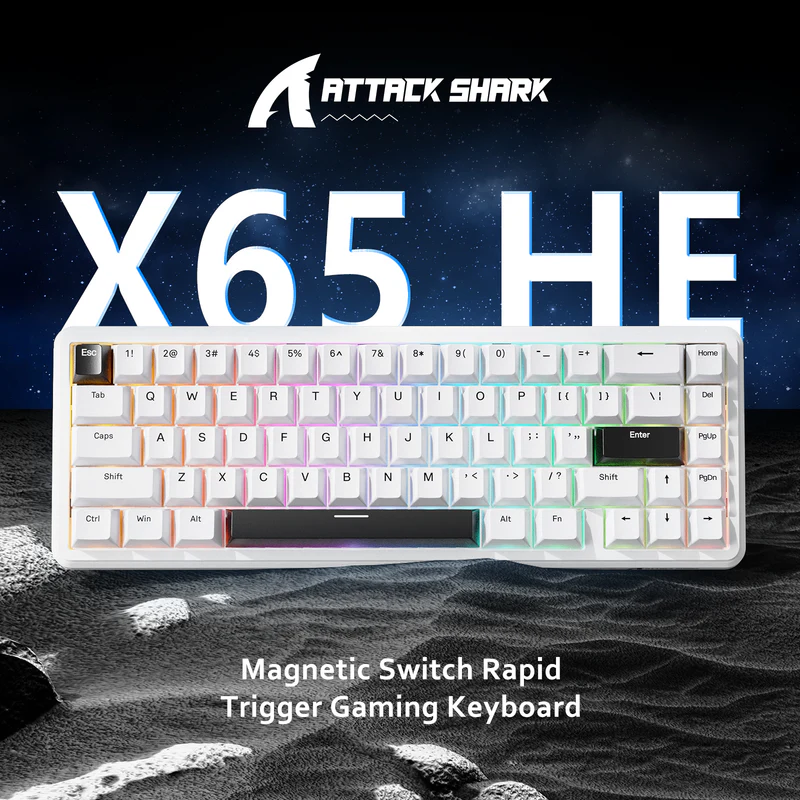 Gaming Keyboard Blue Switches - คีย์บอร์ดเกมมิ่งแบบมีสาย ATTACK SHARK X65 HE 65%