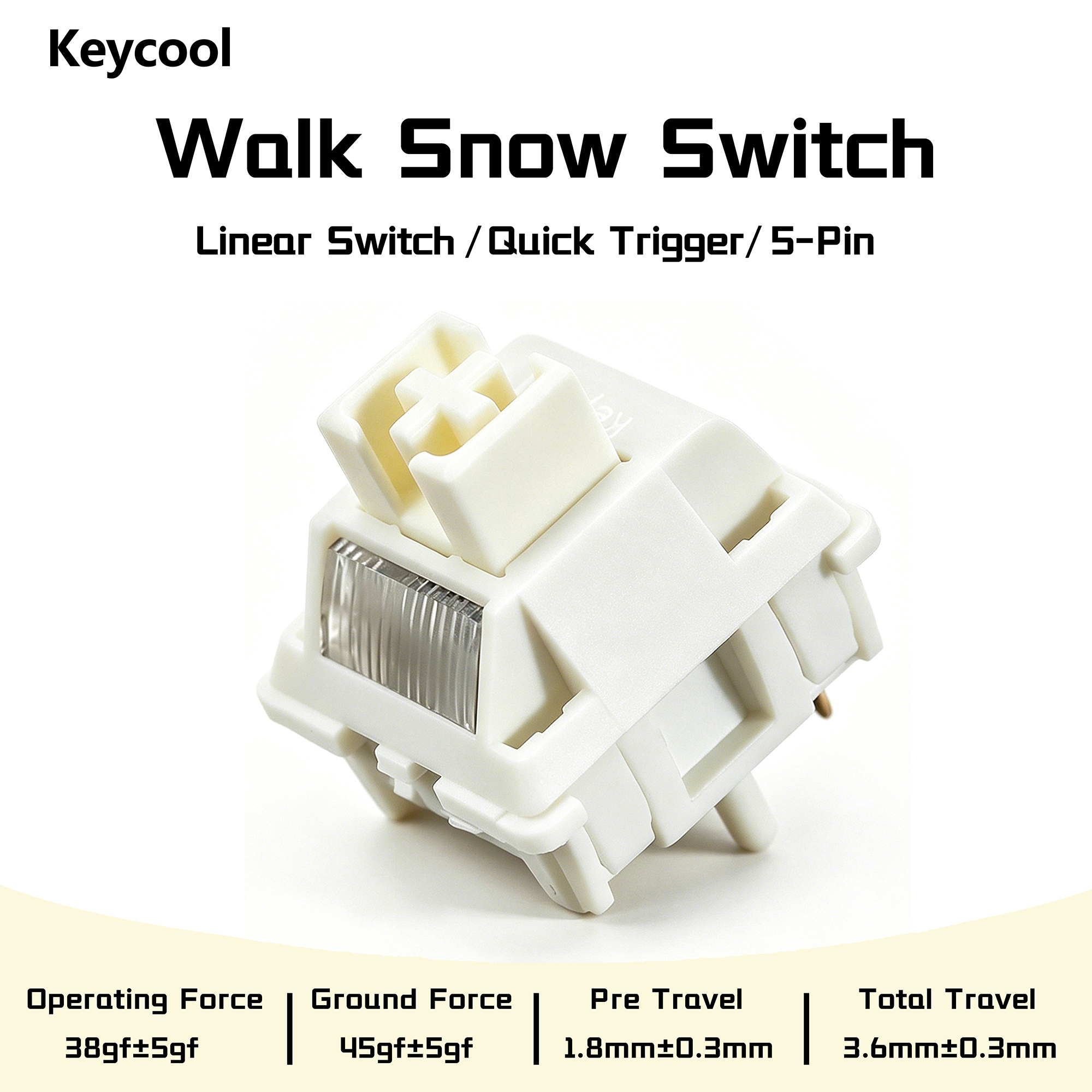 Gaming Keyboard Ergo - สวิตช์คีย์คูล Walk Snow สีขาว 38gf 5