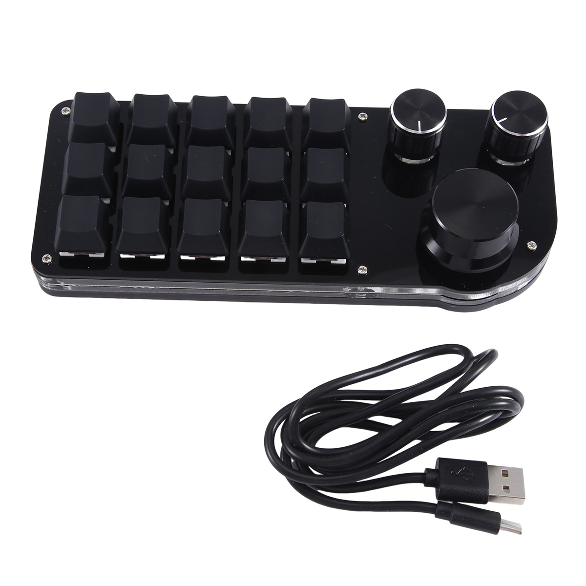 Gaming Keyboard Mini Mechanical - การเขียนโปรแกรมมาโครที่กําหนดเอง 15 ปุ่ม 3 ปุ่มคีย์บอร์ด RGB