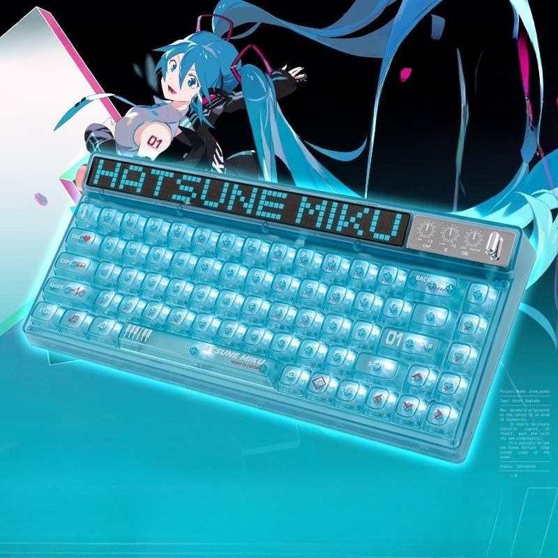 Gaming Keyboard Mechanical Wireless - อะนิเมะH Atsune Miku Seriesคีย์บอร์ดเมาส์คีย์บอร์ดไร้สายคอสเพลย์อุปกรณ์ต่อพ่วงP Ropของขวัญคริสต์มาส