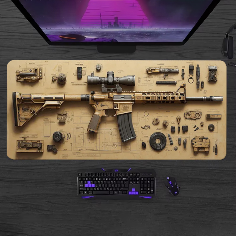 Gaming Keyboard Nearby - แผ่นรองเมาส์สำหรับเล่นเกมแบบนุ่ม แยกชิ้นส่วนได้ แผ่นรองคีย์บอร์ดขนาดใหญ่ แผ่นรองเมาส์ลายภูมิประเทศสำหรับคีย์บอร์ด พร้อมแผ่นรองโต๊ะกันลื่น