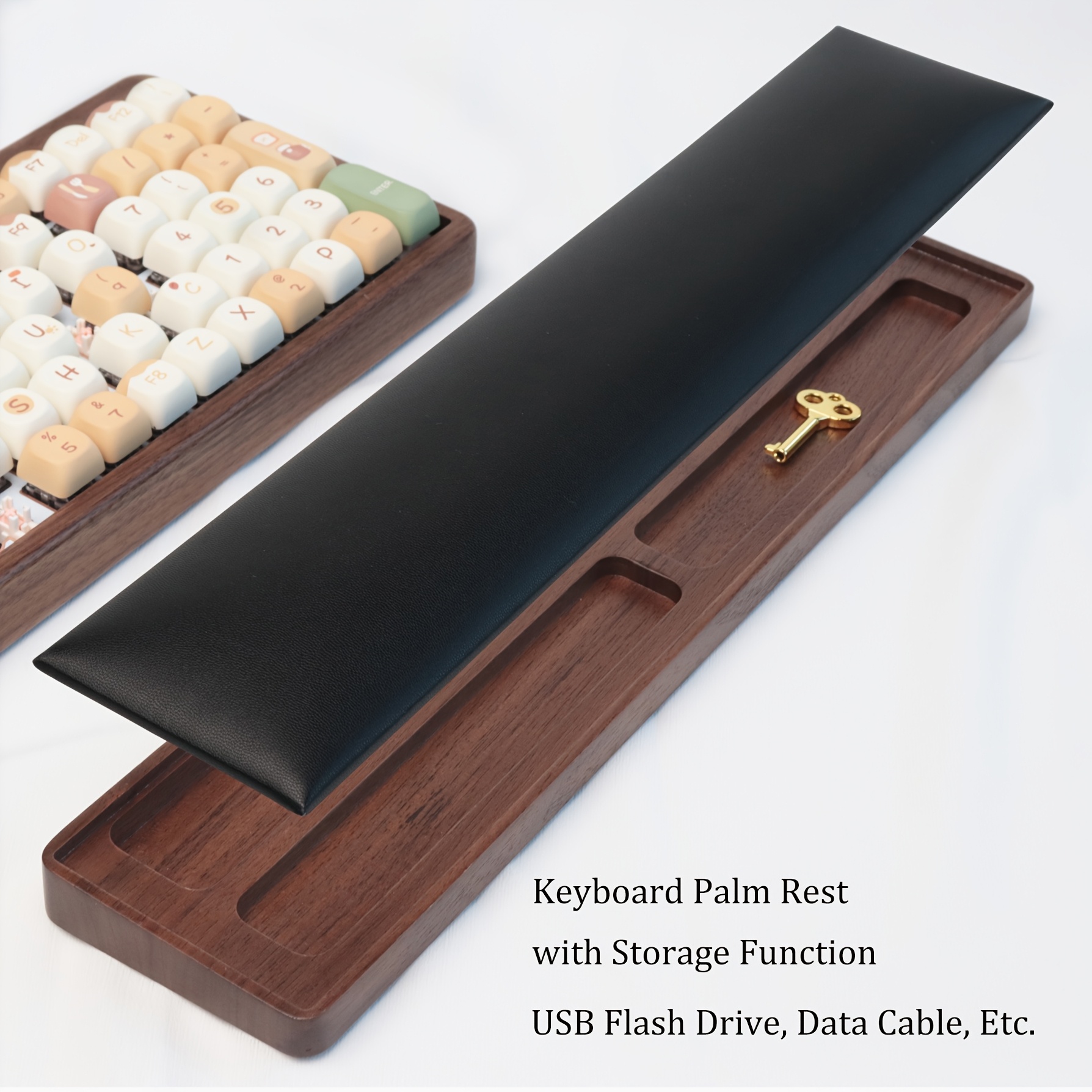 Wrist Rest Wood - ที่วางข้อมือคีย์บอร์ดไม้ตามหลักสรีรศาสตร์ – ไม้ธรรมชาติ อุปกรณ์เสริมโต๊ะที่ทนทานสำหรับคีย์ 108/98/87/67 รองรับข้อมือที่สะดวกสบาย