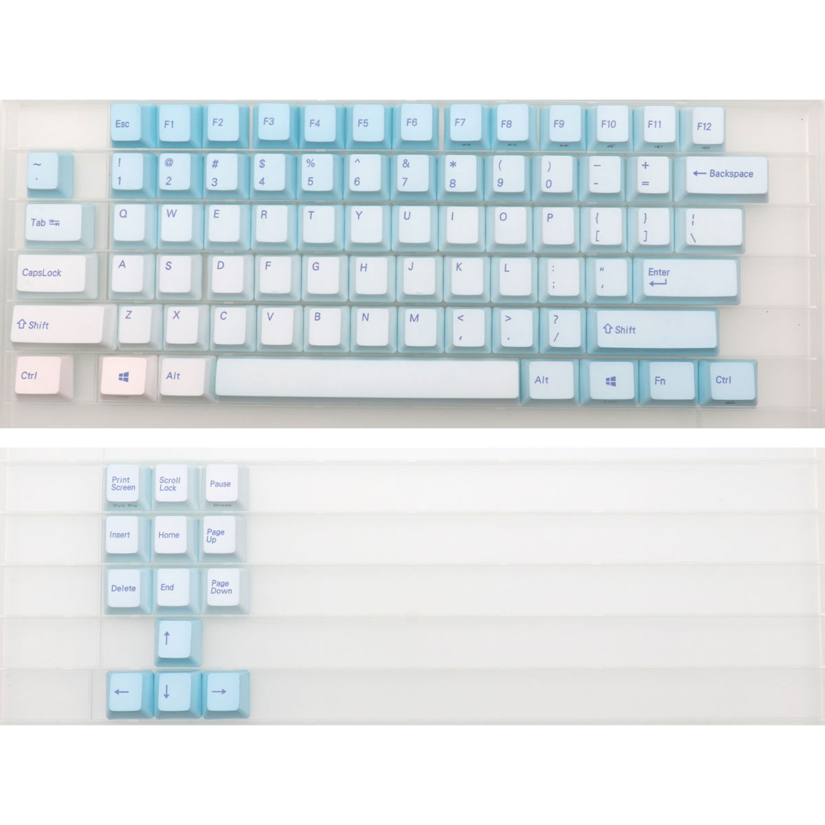 Keyboard Gaming Blue Switch - คีย์แคปสีฟรอสต์บลู 87 คีย์ โปรไฟล์ Cherry PBT