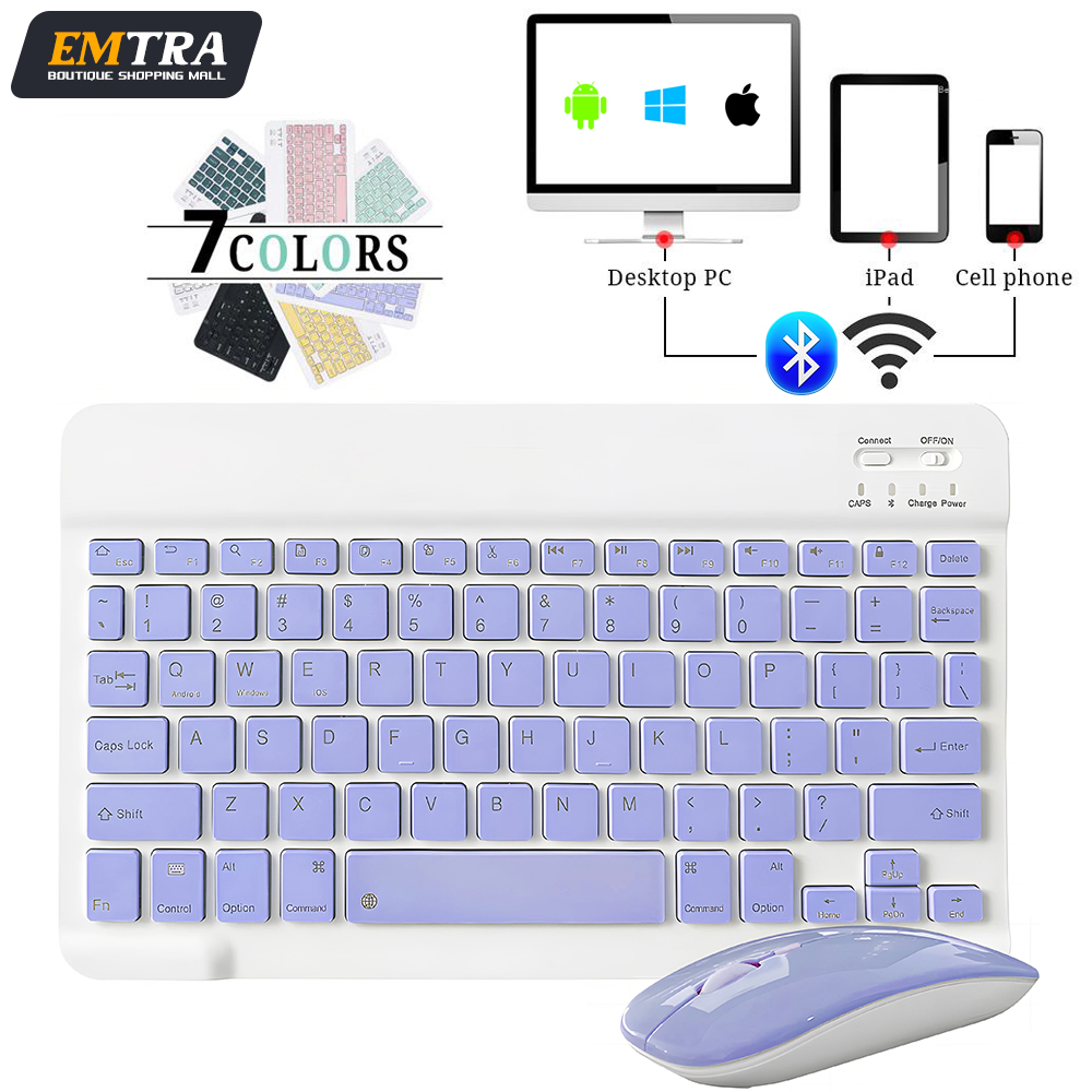 Gaming Keyboard Mechanical Wireless - มินิคีย์บอร์ดไร้สายบลูทูธคีย์บอร์ดสําหรับโทรศัพท์ iPad แท็บเล็ตบลูทูธแบบพกพาคีย์บอร์ดและเมาส์สําหรับ Samsung Xiaomi Android