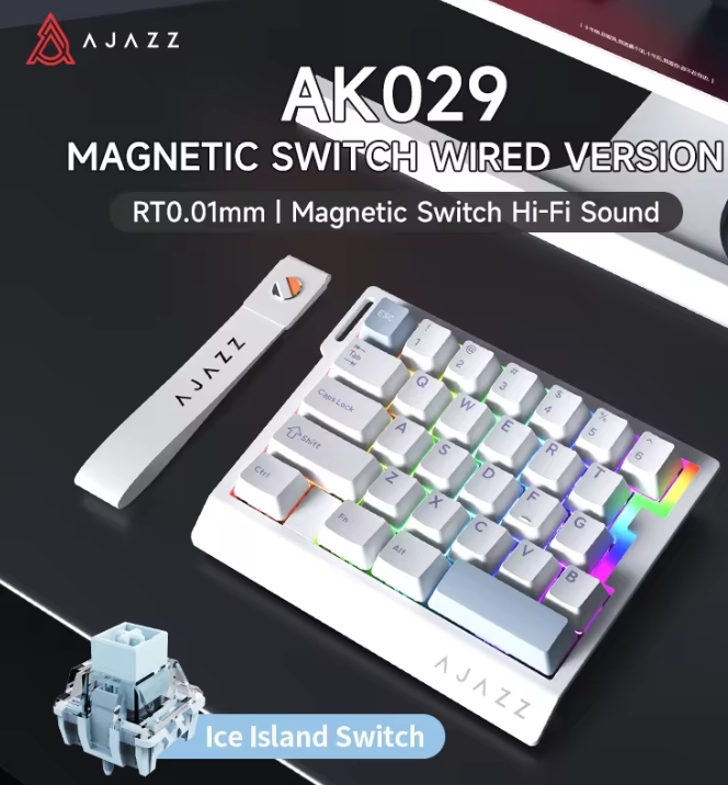 Gaming Keyboard Mini Mechanical - AK029 คีย์บอร์ดเกมมิ่งแบบมีสายใช้มือเดียว HE สวิตช์แม่เหล็ก 29 คีย์