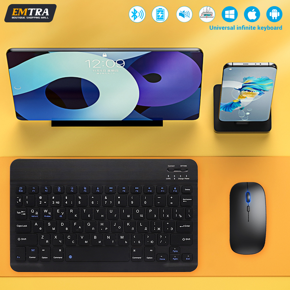 Gaming Keyboard Mechanical Wireless - คีย์บอร์ดบลูทูธและเมาส์สําหรับ iPad Xiaomi Samsung Huawei โทรศัพท์แท็บเล็ต