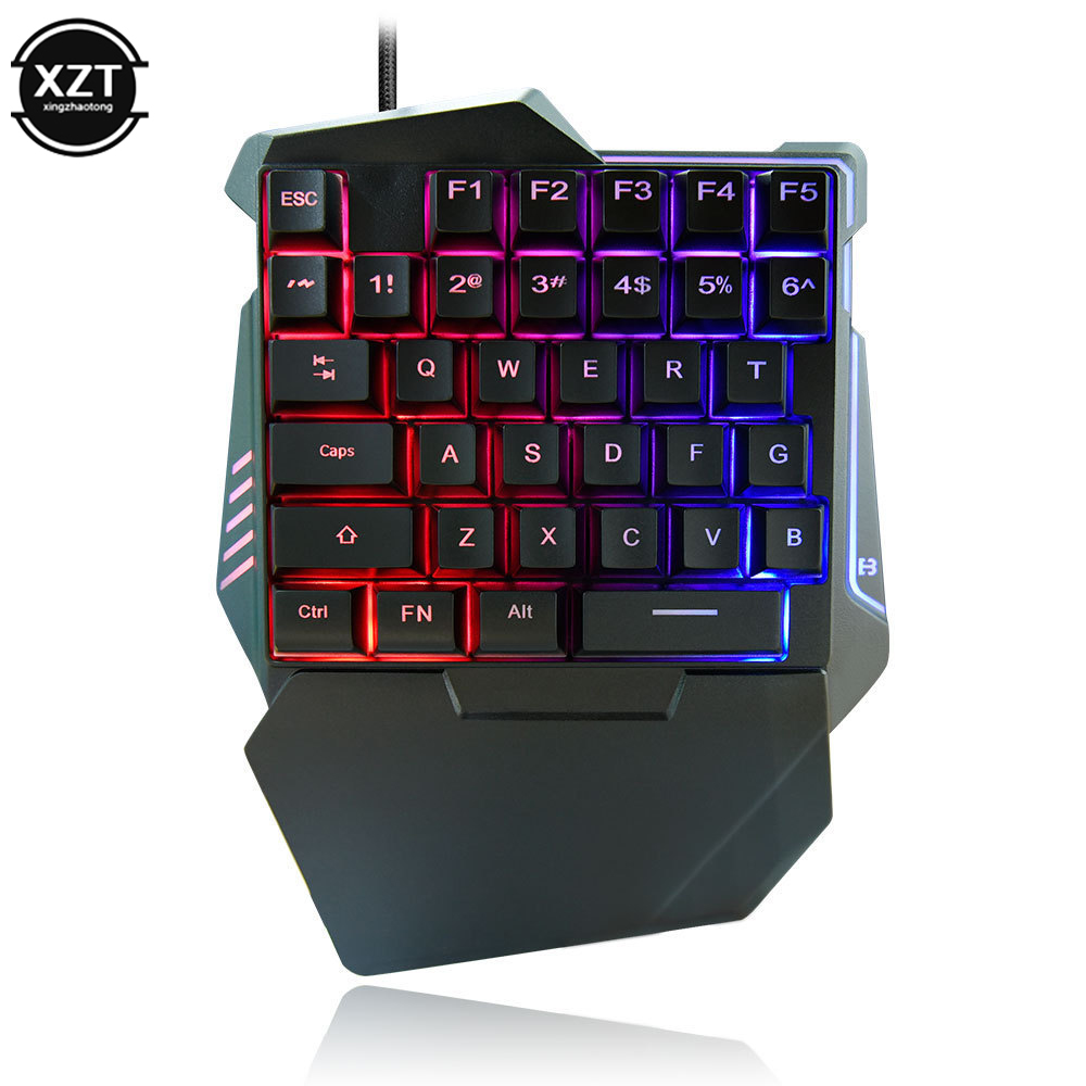 Gaming Keyboard 1 Hand - คีย์บอร์ดแบบใช้มือเดียวแบบ USB คีย์บอร์ดแบบมีสายขนาดเล็ก 35 คีย์ คีย์บอร์ดแบบมีสายขนาดเล็ก
