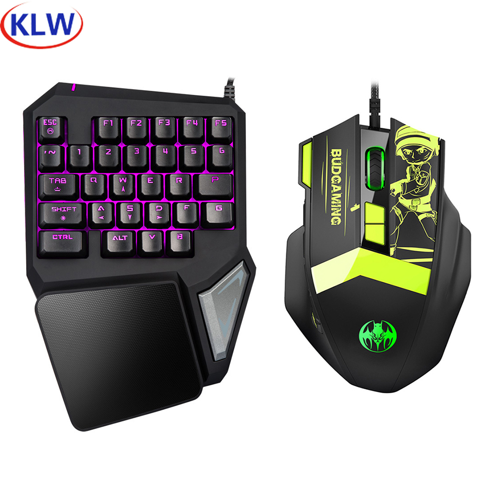 Gaming Keyboard Budget - T9 Pro คีย์แพดแบบมีสายสำหรับมือซ้าย คีย์บอร์ดเกมมือเดียวสำหรับ PUBG บนพีซีและแล็ปท็อป