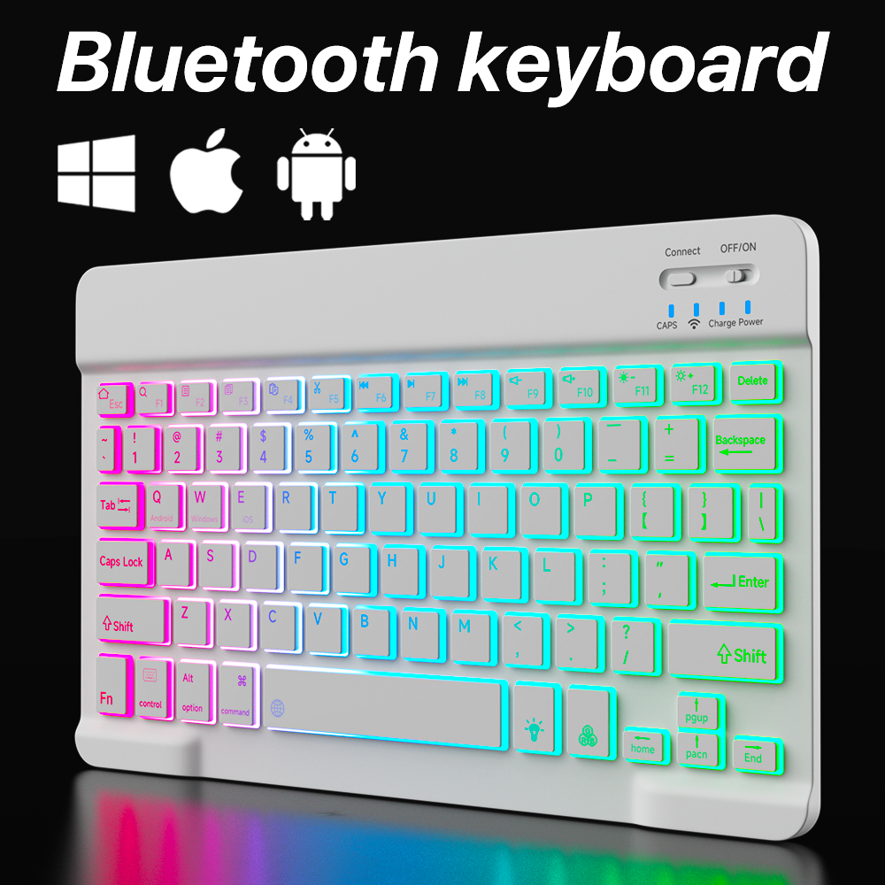 Gaming Keyboard Mechanical Wireless - แป้นพิมพ์และเมาส์บลูทูธแบล็คไลท์สำหรับ iPad teclado ไร้สายสำหรับ iOS Android