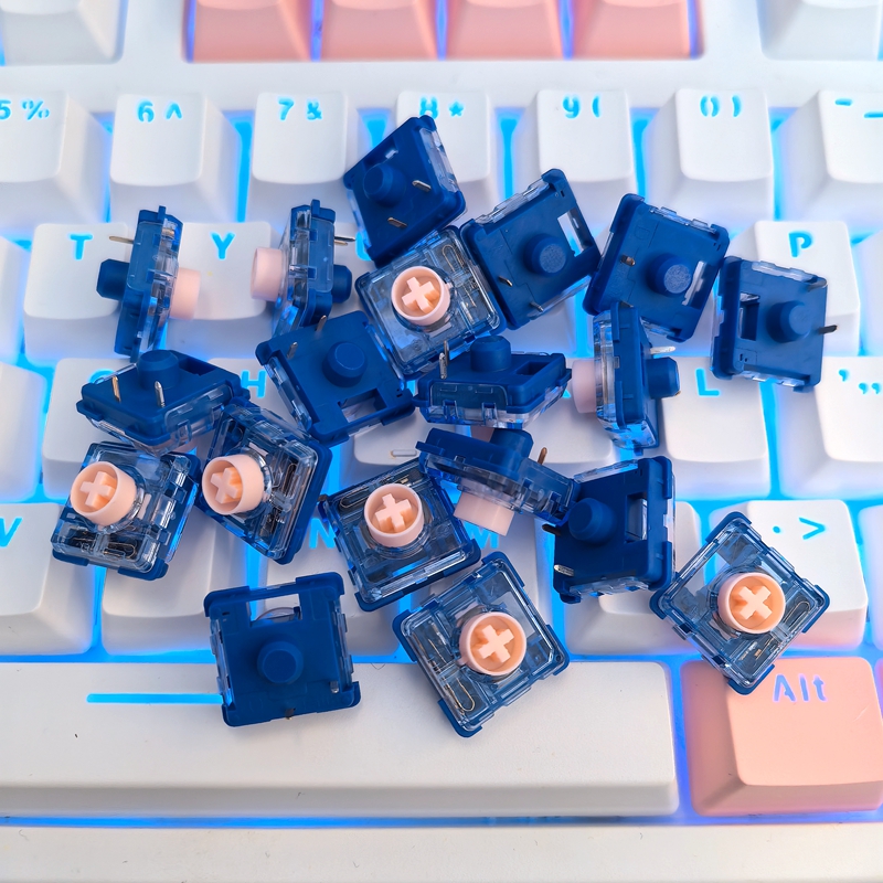 Gaming Keyboard Mini Mechanical - สวิตช์ Kailh Islet Pink Mini Low