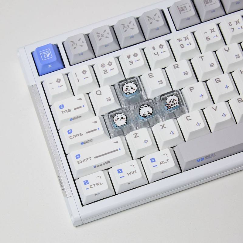 Gaming Keyboard Affordable - ชิคาวะ 4 ชิ้น คีย์แคปแบบโปร่งแสงทำมือสำหรับคีย์บอร์ดแบบกลไก คีย์แคปตกแต่งแบบกำหนดเองสำหรับเกมเมอร์