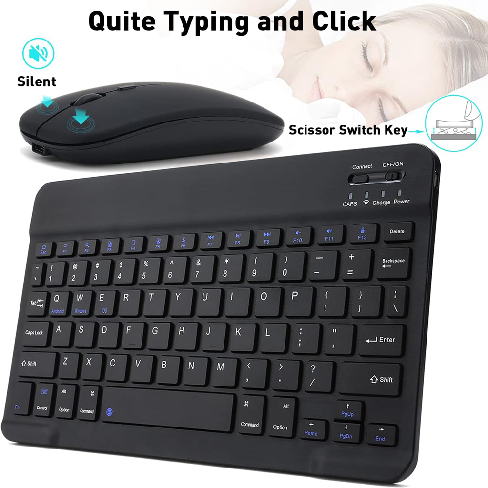 Gaming Keyboard Mechanical Wireless - คีย์บอร์ดมินิบลูทูธไร้สายขนาด 10 นิ้วสำหรับโทรศัพท์ไอโอเอสแท็บเล็ตคีย์บอร์ดบลูทูธแบบพกพาและเมาส์