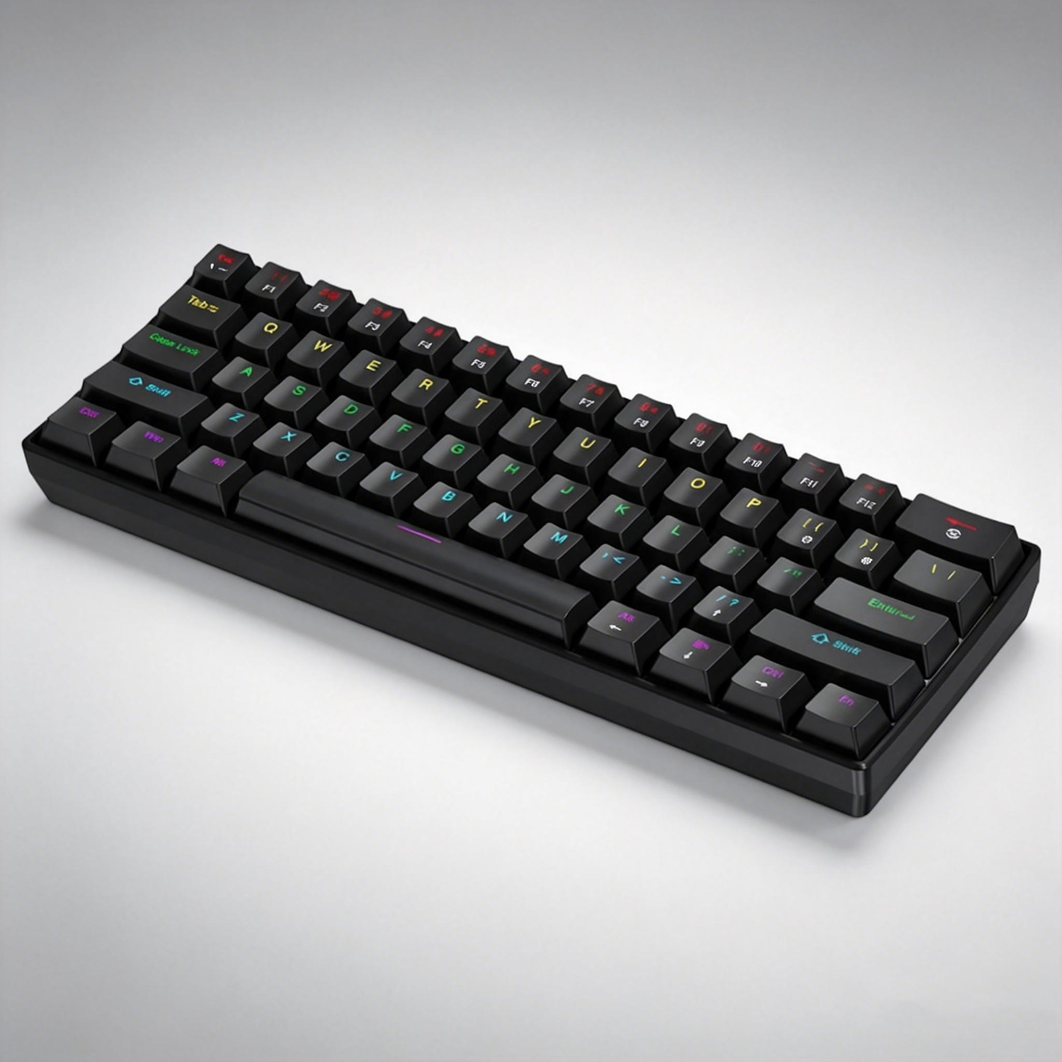 Keyboard Gaming Blue Switch - คีย์บอร์ดเกมมิ่งแบบมีสาย K61, คีย์บอร์ดขนาดเล็ก 60% 61 ปุ่ม