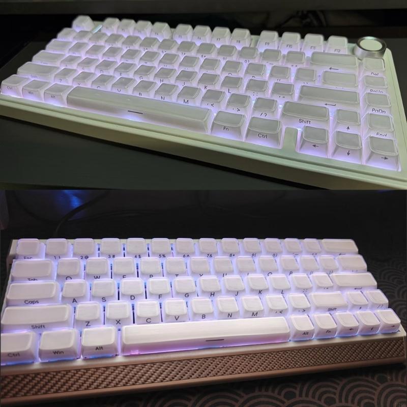 Gaming Keyboard Types - ชุดคีย์แคปคีย์บอร์ดพิมพ์ด้านข้าง Crystal Jelly, โปรไฟล์ OEM สร้างวัสดุผสม,