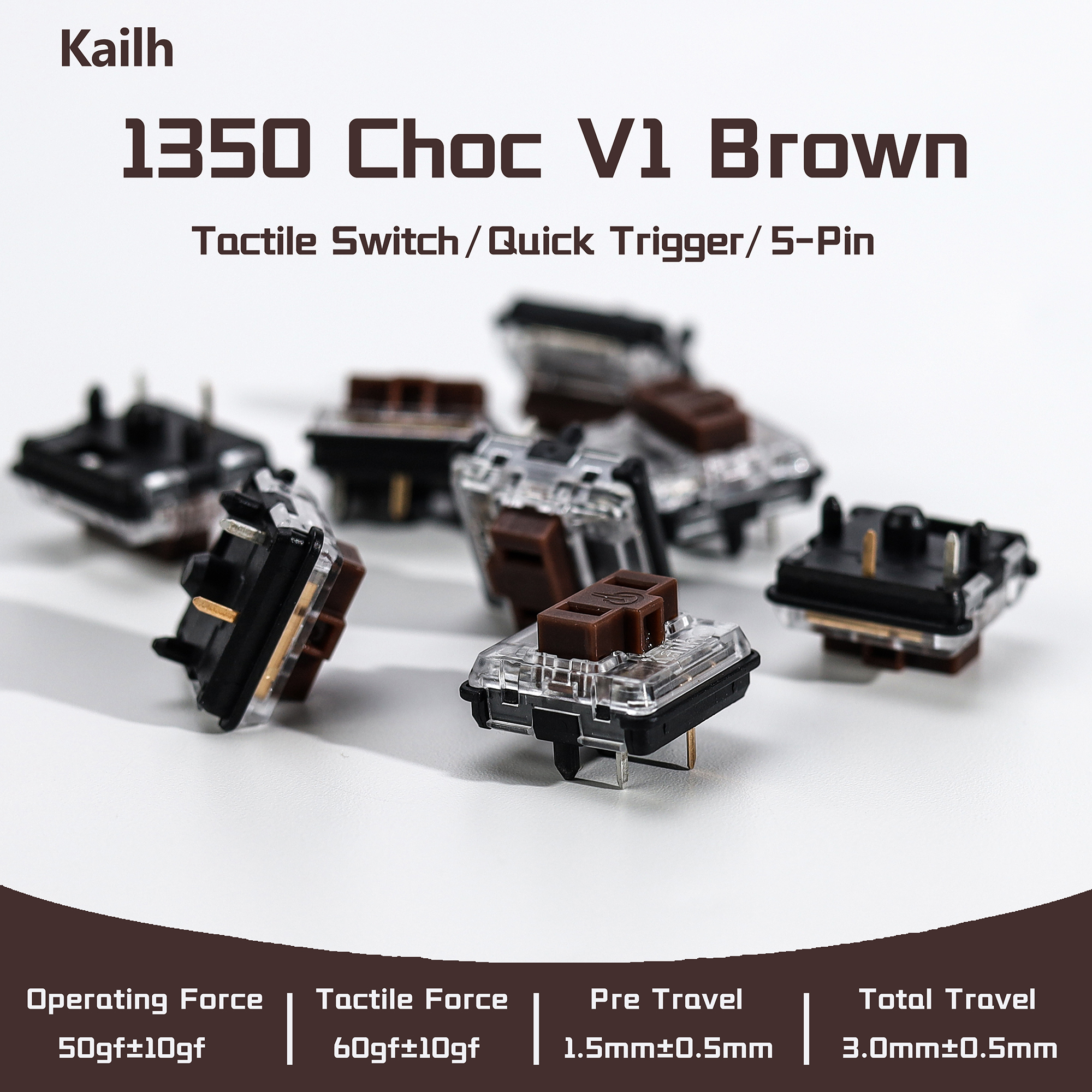 Gaming Keyboard Ergo - Kailh 1350 Choc V1 สวิตช์สีน้ำตาล คอนโทรลเลอร์