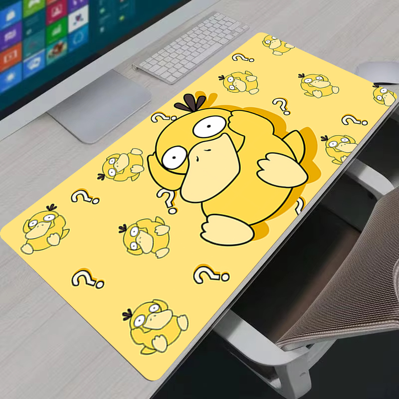 Gaming Keyboard Affordable - แผ่นรองเมาส์อะนิเมะ P-Pokemon Psyduck XXL แผ่นรองเมาส์สำหรับเล่นเกมขนาดใหญ่แผ่นรองโต๊ะยางกันลื่นแล็ปท็อปพีซีอุปกรณ์เสริมแผ่นรองคีย์บอร์ดเกมเมอร์