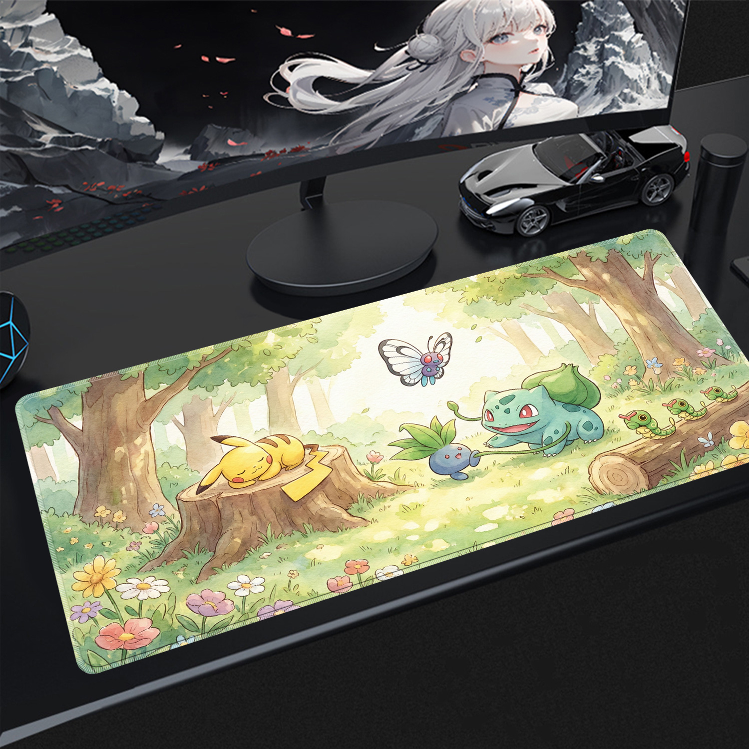 Gaming Keyboard Affordable - แผ่นรองเมาส์น่ารักอุปกรณ์เสริมสำหรับเล่นเกมพีซี โปเกมอน พิคาชู HD เกมเมอร์ คาบินเนอร์คีย์บอร์ดพรมแผ่นรองเม้าส์เดสก์ท็อปพรมแผ่นรองเมาส์ยาง