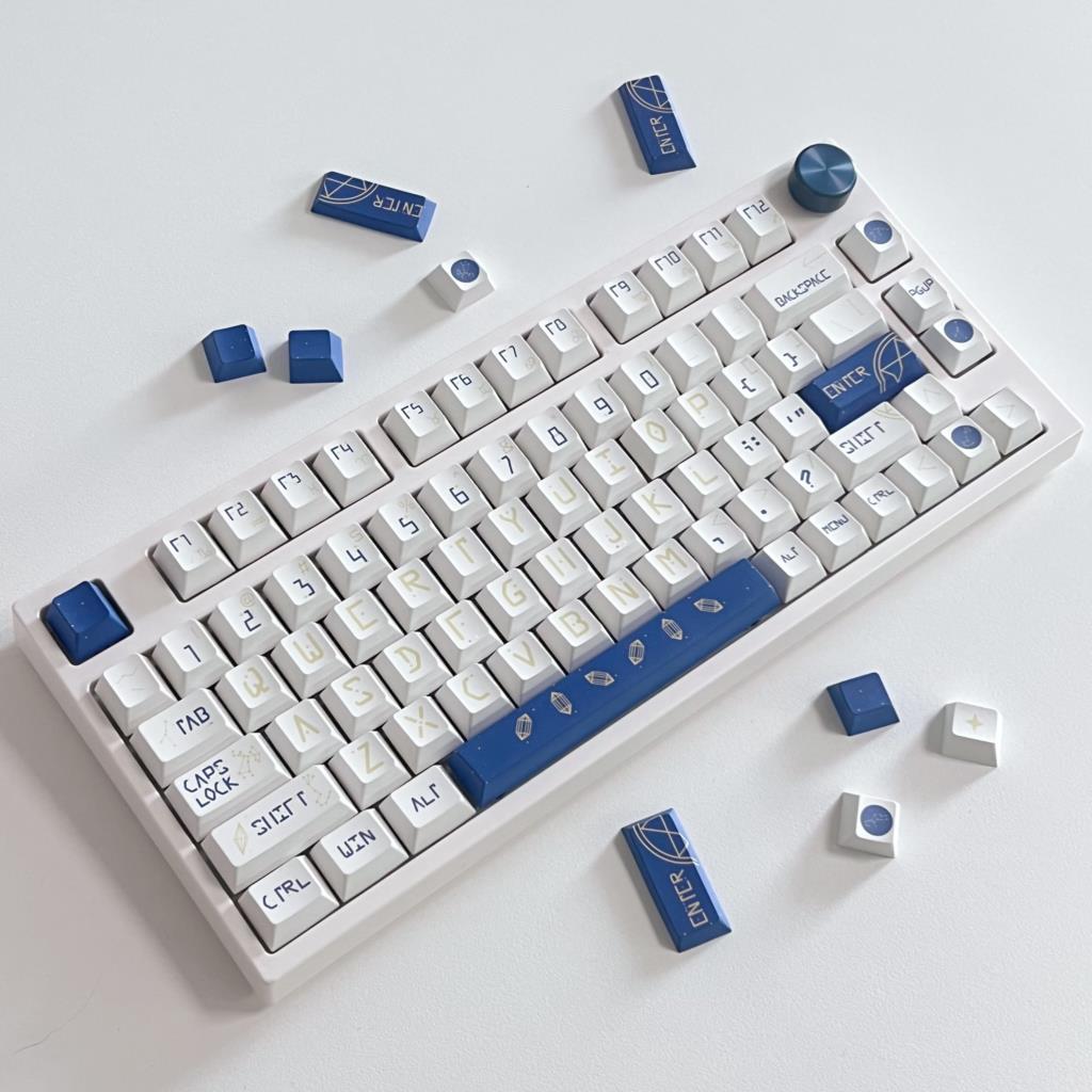 Keyboard Gaming Blue Switch - 132 คีย์ Constellation เชอร์รี่โปรไฟล์ PBT Keycaps