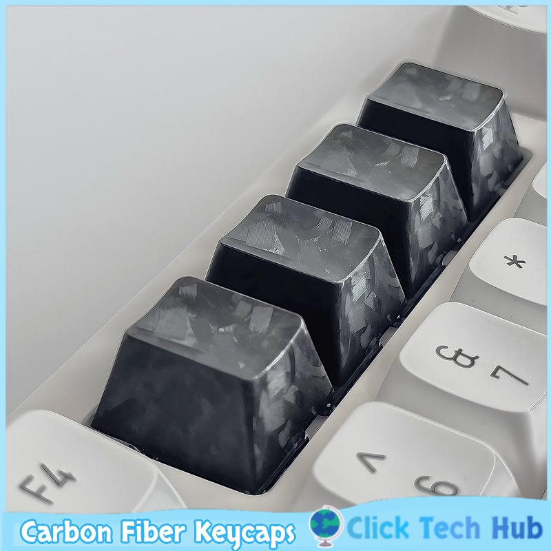 Keyboard Gaming Black - คีย์แคปคาร์บอนไฟเบอร์สีดำ 1 ชิ้น Esc Wasd Asdw