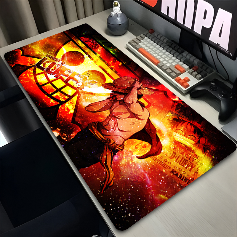 Gaming Keyboard Affordable - แผ่นรองเมาส์ขนาดใหญ่ลายลูฟี่ อนิเมะ แผ่นรองโต๊ะแบบขยายสำหรับแล็ปท็อป แผ่นรองคีย์บอร์ดสำหรับเล่นเกม แผ่นรองเมาส์สำหรับคอมพิวเตอร์พีซี แผ่นรองเมาส์หลากสีสัน