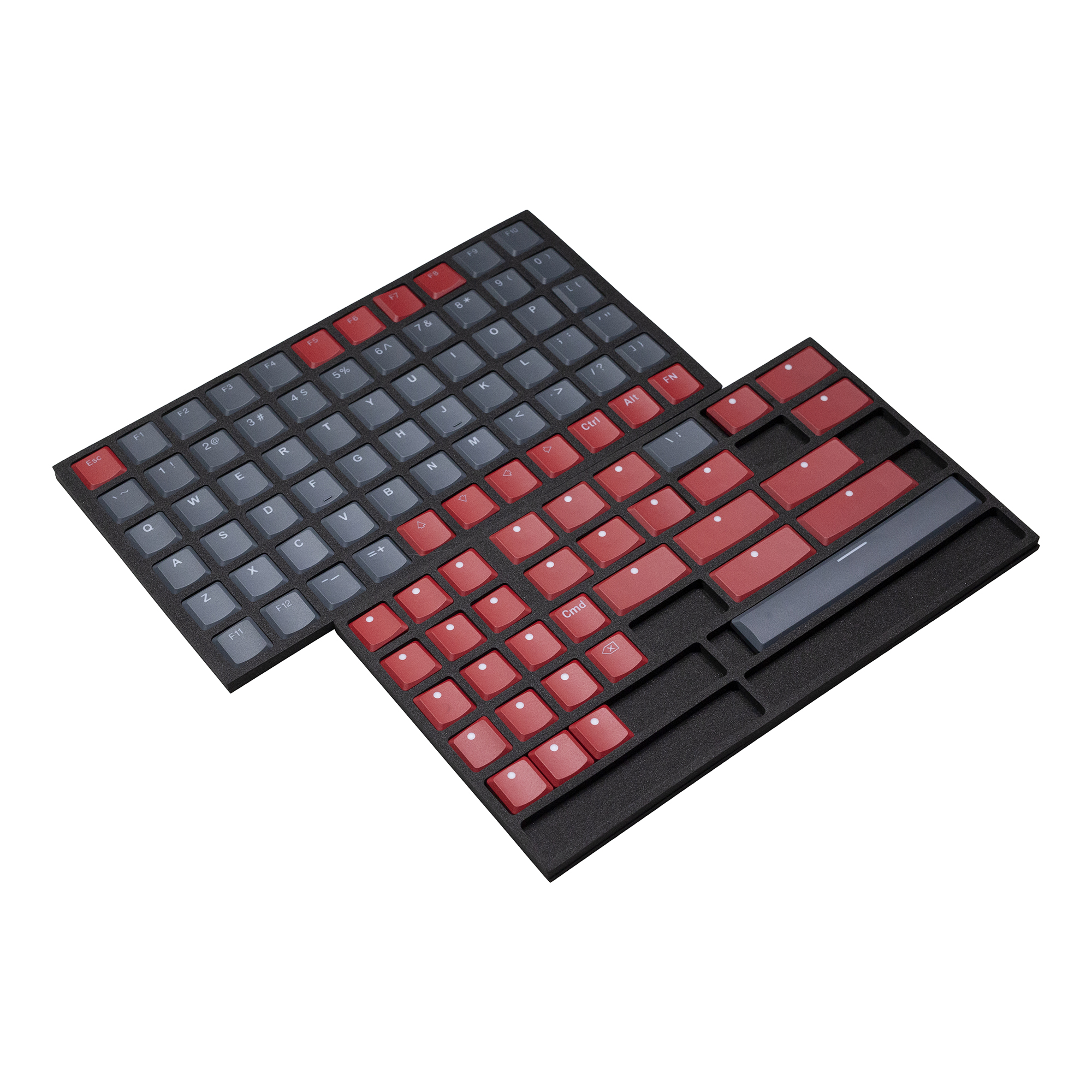 Keyboard Gaming Black - ไท่ห่าว THT คีย์แคปสีเทา-แดง แบบบาง โปรไฟล์ต่ำ สำหรับคีย์บอร์ดเกมมิ่งแบบกลไก