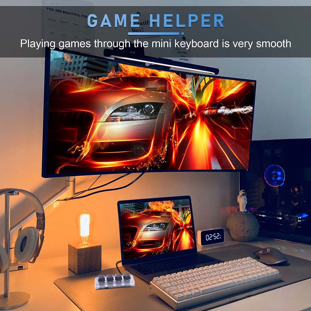 Gaming Keyboard 1 Hand - คีย์แพดเกมมิ่ง 3 ปุ่ม 1 ลูกบิด/4 ปุ่ม