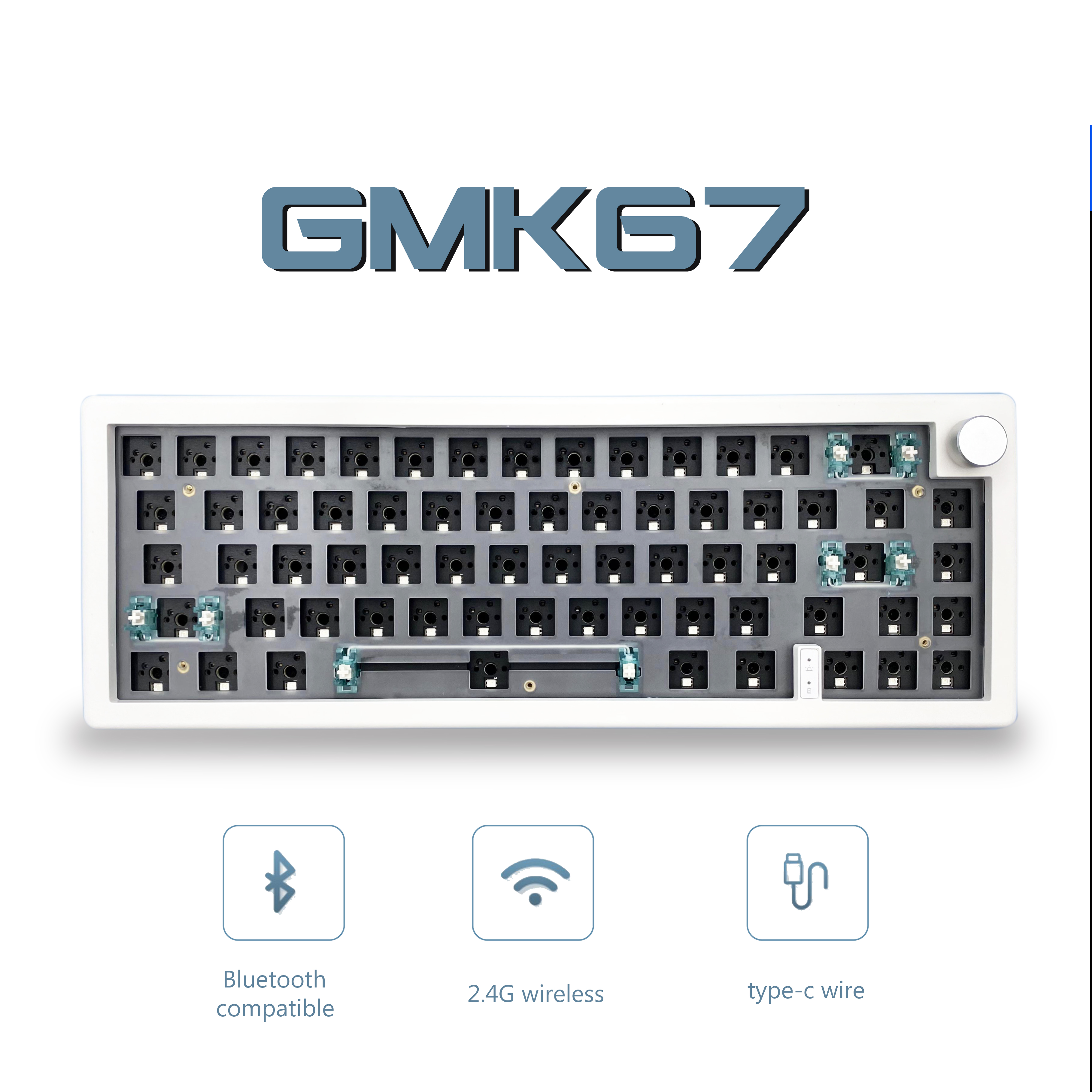 Hot Swap Pcb - GMK67 65% ปะเก็นบลูทูธ 2.4G ไร้สาย Hot-swappable