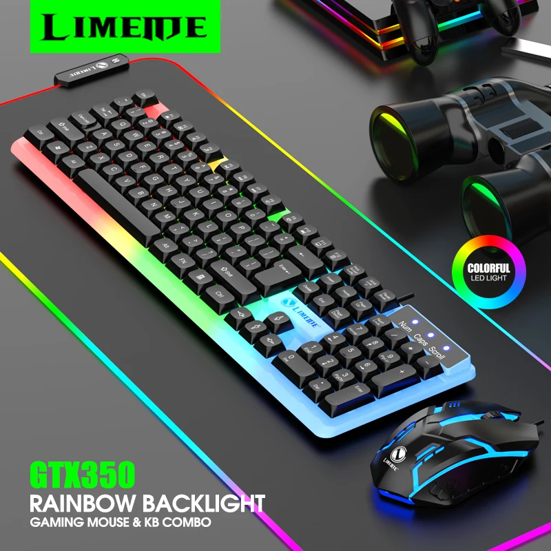 Gaming Keyboard Budget - NG GTX350 คีย์บอร์ดเกมเมาส์คอมโบคอมพิวเตอร์แล็ปท็อป Backlight Gamer ชุด