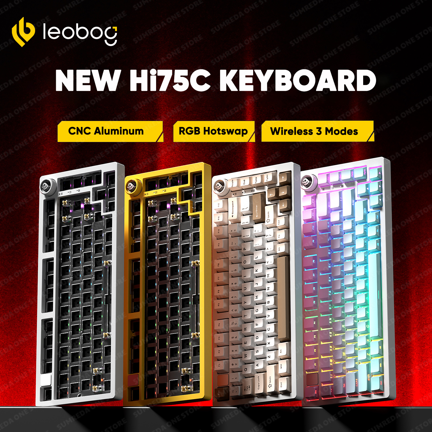 Gaming Keyboard Mini Mechanical - Leobog Hi75C Hi75 Hi75C Pro อลูมิเนียมไร้สายที่กําหนดเองคีย์บอร์ดชุดบลูทูธ