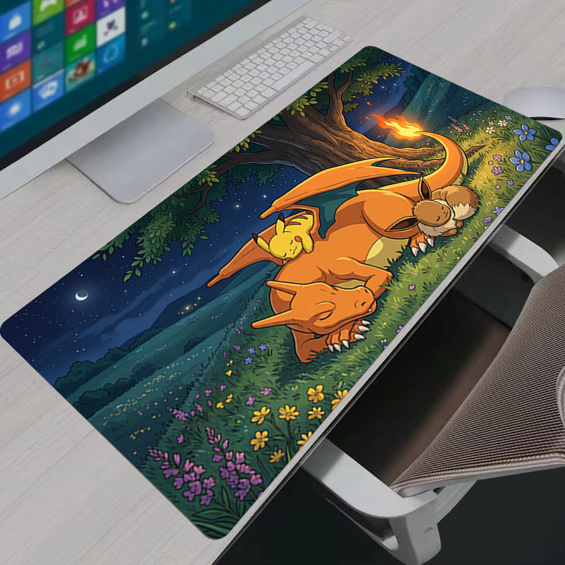Gaming Keyboard Affordable - แผ่นรองเมาส์อะนิเมะพีซีเกมเมอร์ คาเบINET แผ่นรองเมาส์ P-Pokemon คีย์บอร์ดแผ่นรองเม้าส์คอมพิวเตอร์อุปกรณ์เสริมสำหรับเล่นเกมคาวาอิ ปิกาจู
