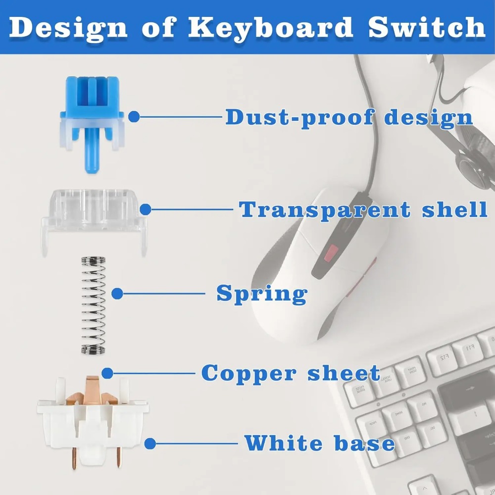 1-150 ชิ้น 3 พิน DIY สวิตช์คีย - Gaming Keyboard Blue Switches บทวิจารณ์และราคา