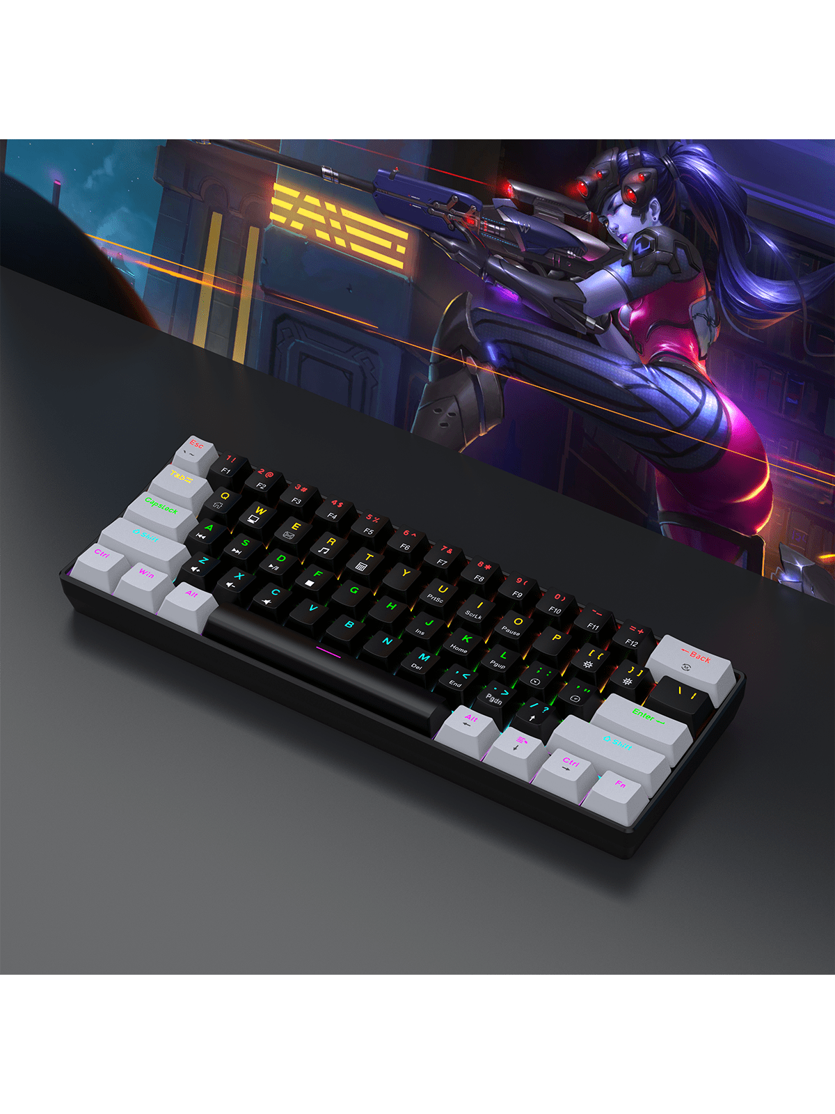 คีย์บอร์ดเกมมิ่งแบบมีสาย 60% พ - Gaming Keyboard 1 Hand บทวิจารณ์และราคา