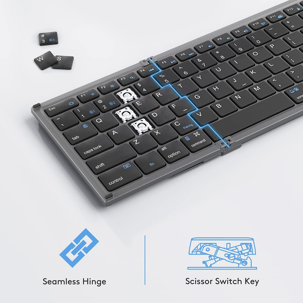 คีย์บอร์ด Bluetooth แบบพับได้พ - Gaming Keyboard Budget บทวิจารณ์และราคา
