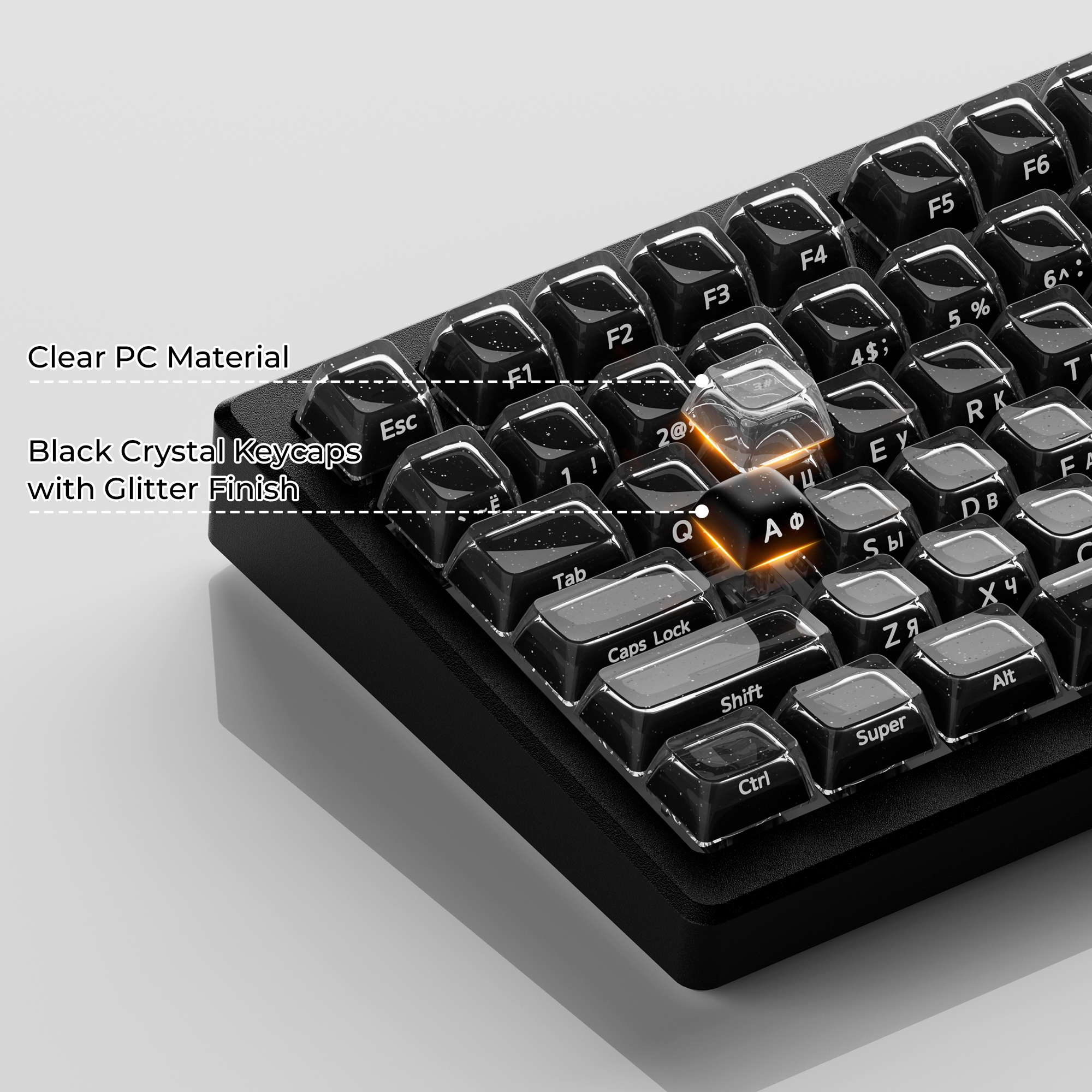 คีย์แคปรัสเซียคริสตัลสีดำแบบโป - Keyboard Gaming Black บทวิจารณ์และราคา