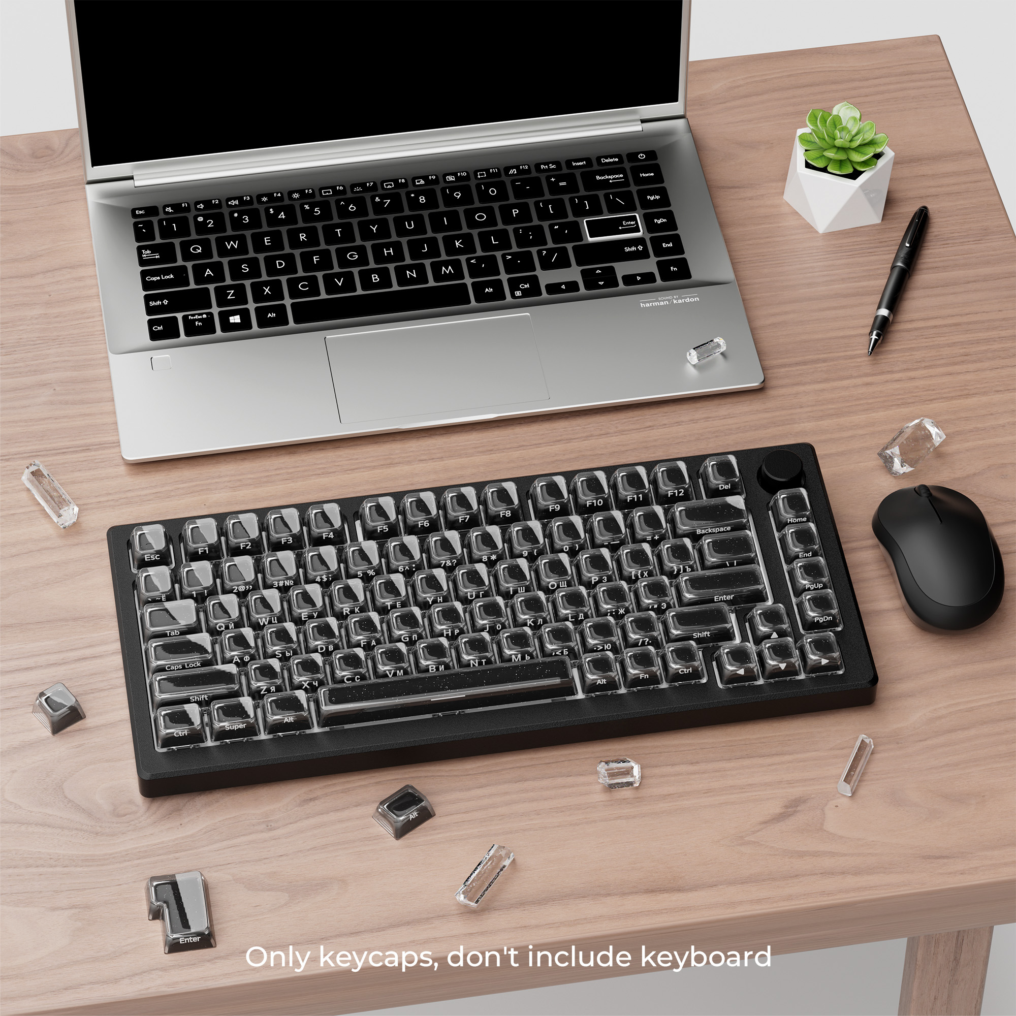 คีย์แคปรัสเซียคริสตัลสีดำแบบโป - Keyboard Gaming Black บทวิจารณ์และราคา