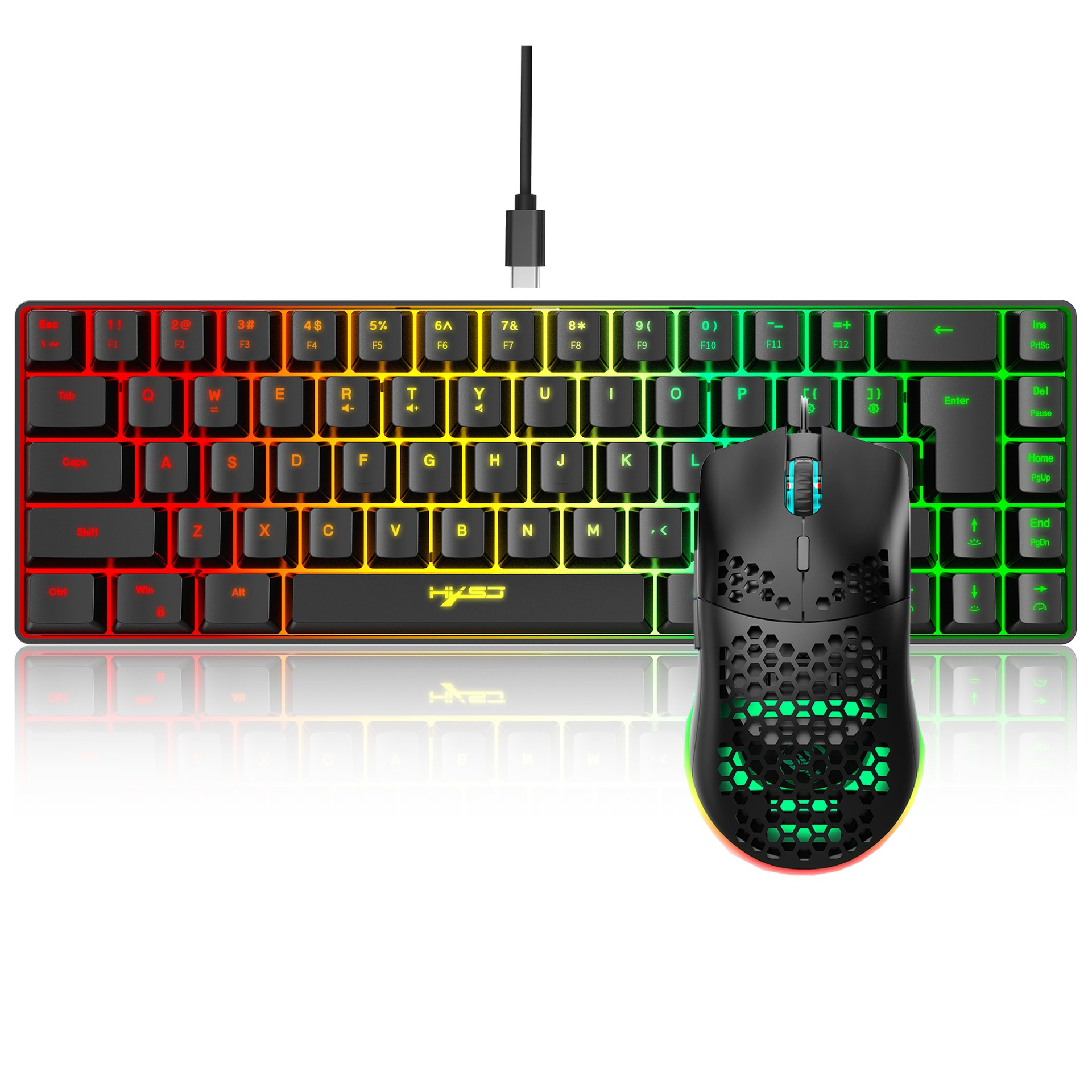 คีย์บอร์ดและเมาส์แบบมีสาย 68 ป - Keyboard Mouse Bundle Gaming บทวิจารณ์และราคา