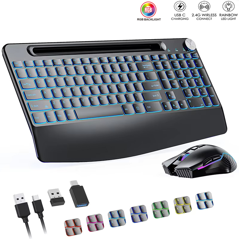 2.4G และ Type-C คีย์บอร์ดไร้สา - Gaming Keyboard Mouse Wireless บทวิจารณ์และราคา