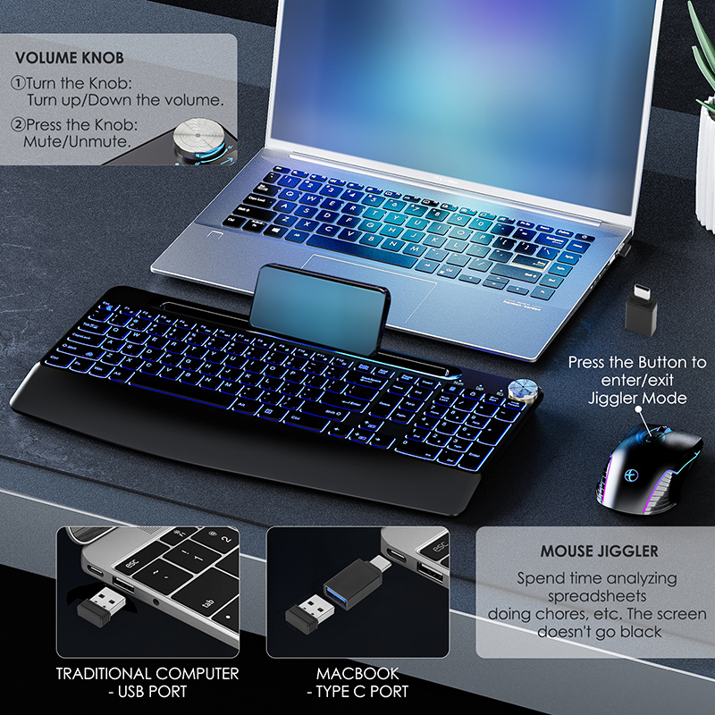 2.4G และ Type-C คีย์บอร์ดไร้สา - Gaming Keyboard Mouse Wireless บทวิจารณ์และราคา