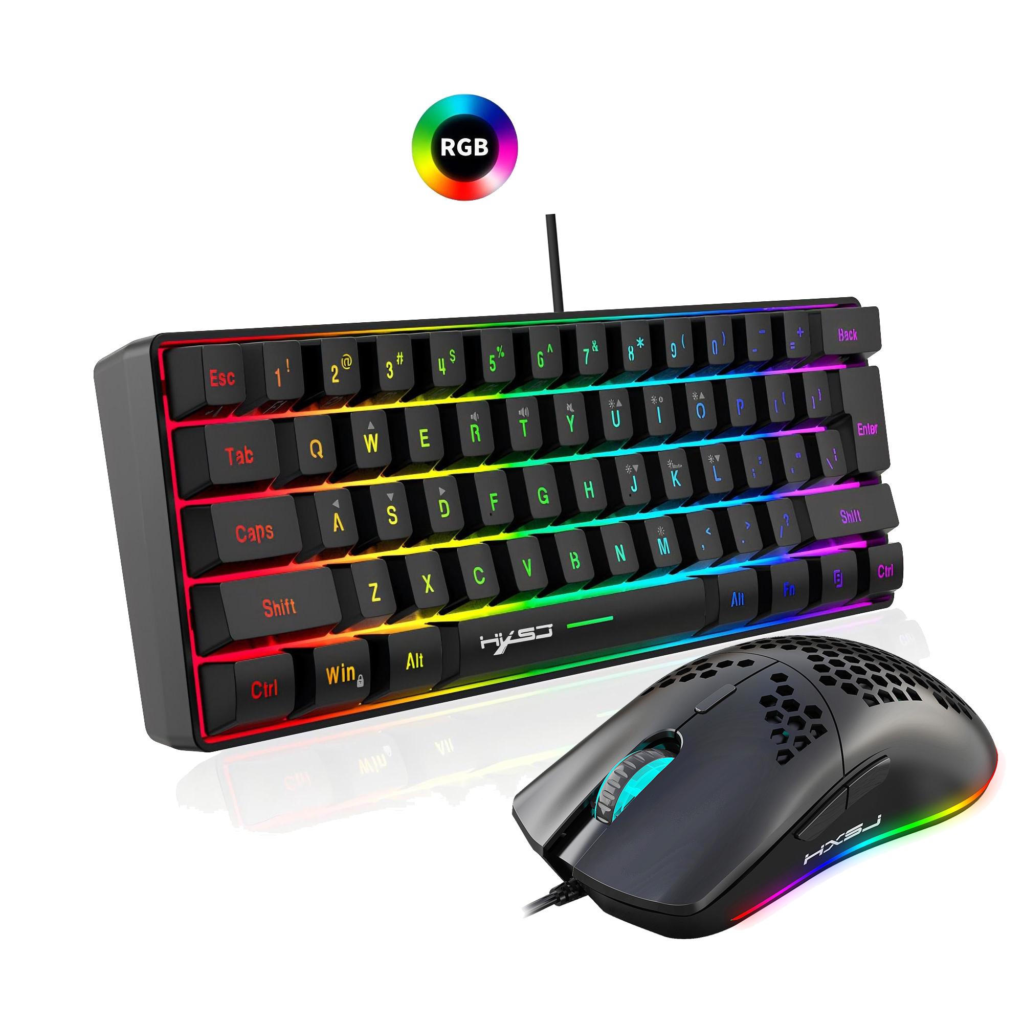 ชุดคีย์บอร์ดและเมาส์เกมมิ่ง HX - Gaming Keyboard Mouse Wireless บทวิจารณ์และราคา