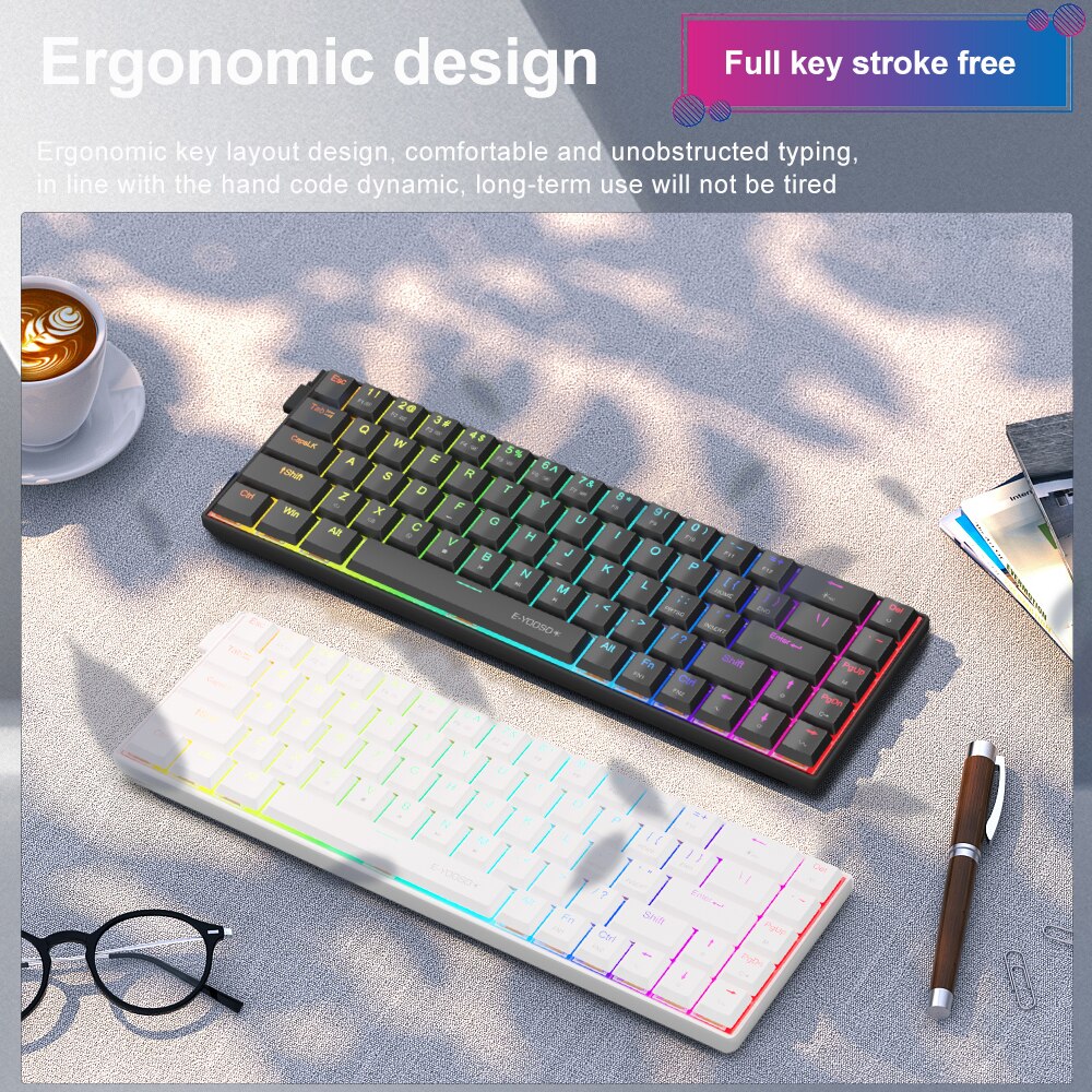 E-YOOSO A68 RGB Mini Slim USB  - Gaming Keyboard Budget บทวิจารณ์และราคา