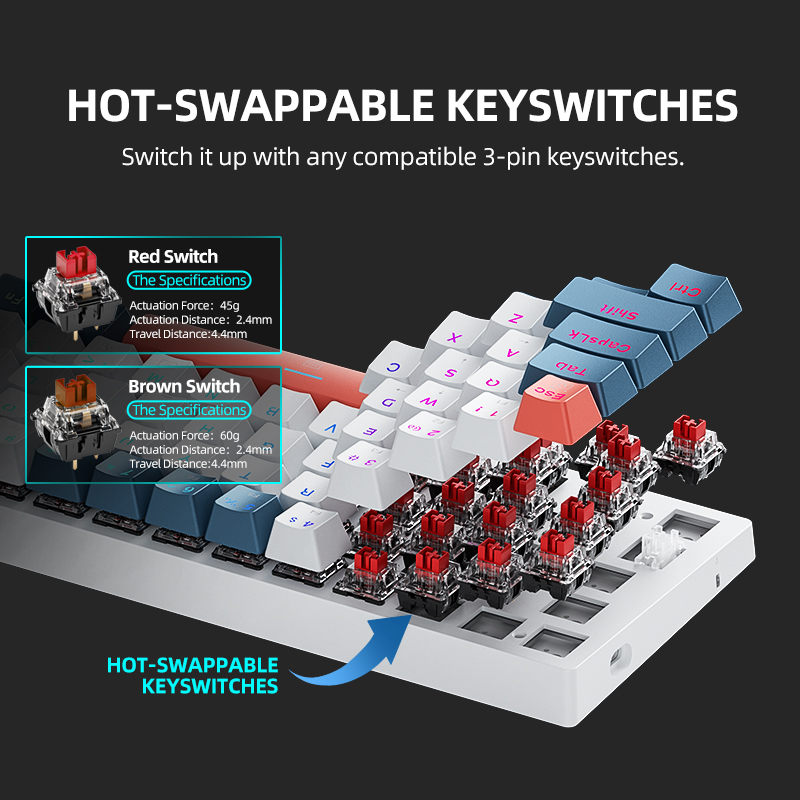 คีย์บอร์ดกลไกขนาดเล็ก Machenik - Gaming Keyboard Blue Switches บทวิจารณ์และราคา