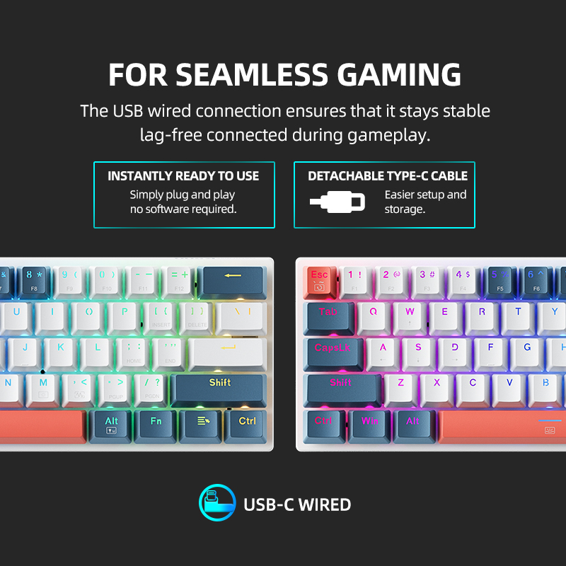 คีย์บอร์ดกลไกขนาดเล็ก Machenik - Gaming Keyboard Blue Switches บทวิจารณ์และราคา