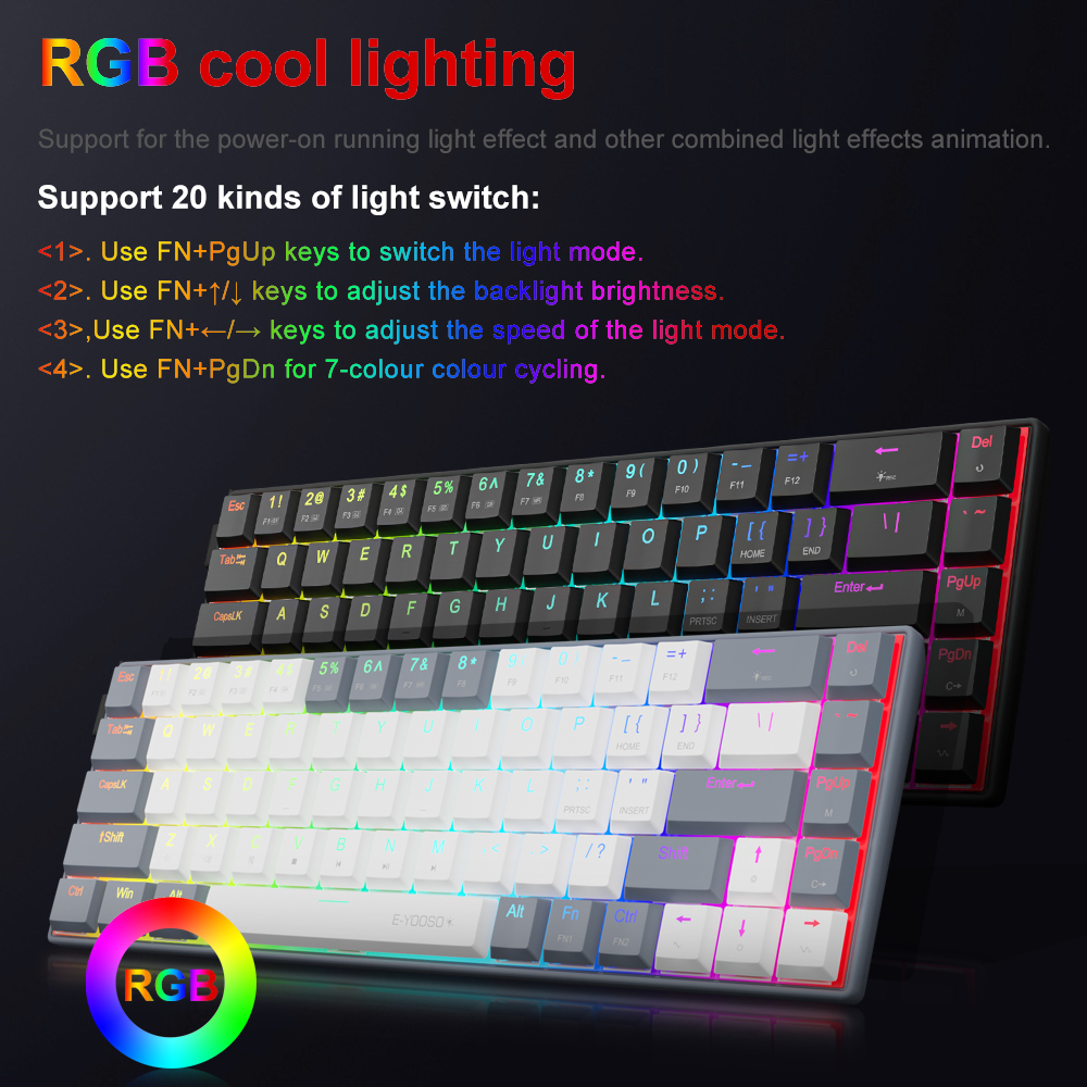 A68 RGB Mini Slim USB Wired Me - Gaming Keyboard Budget บทวิจารณ์และราคา