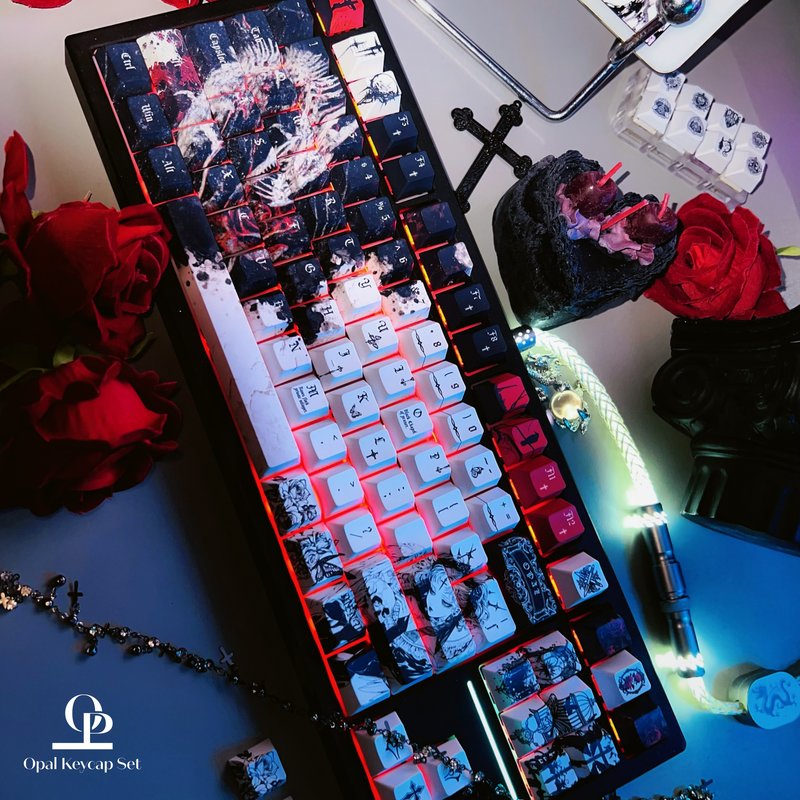 คีย์แคปธีมสีดำขาว PBT แบบพิมพ์ - Keyboard Gaming Black บทวิจารณ์และราคา