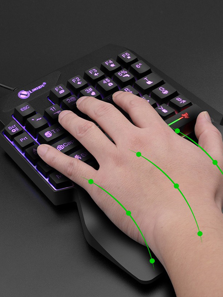 คีย์บอร์ดแบบมีสายเกมแสงมือเดีย - Gaming Keyboard 1 Hand บทวิจารณ์และราคา