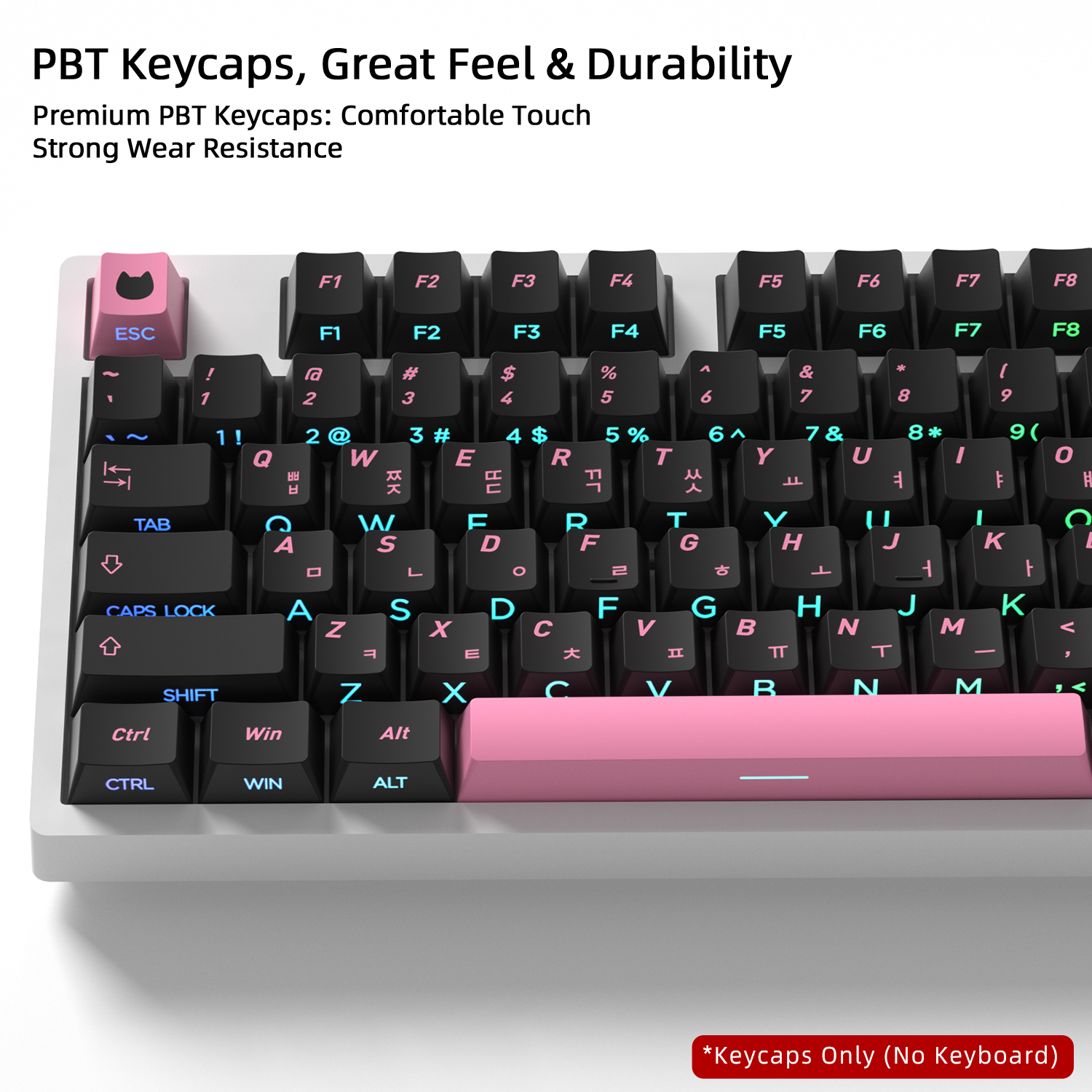 คีย์แคปเกาหลีลายแมวสีดำชมพู พิ - Keyboard Gaming Black บทวิจารณ์และราคา