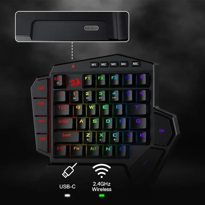 ใหม่เรดราคอง คิว 585 โปรคีย์บอ - Gaming Keyboard 1 Hand บทวิจารณ์และราคา