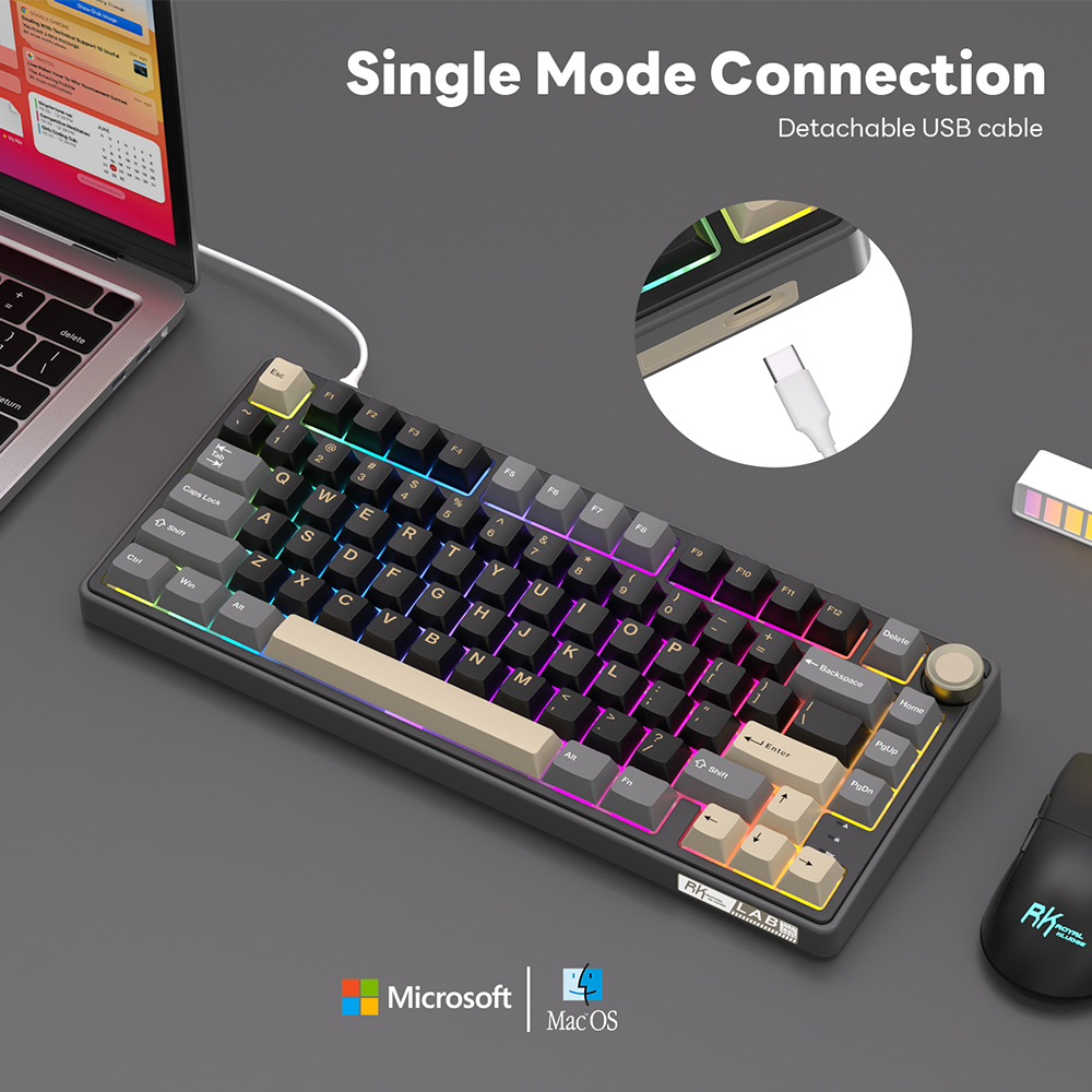 Royal Kludge RK R75 คีย์บอร์ดแ - Gaming Keyboard Blue Switches บทวิจารณ์และราคา