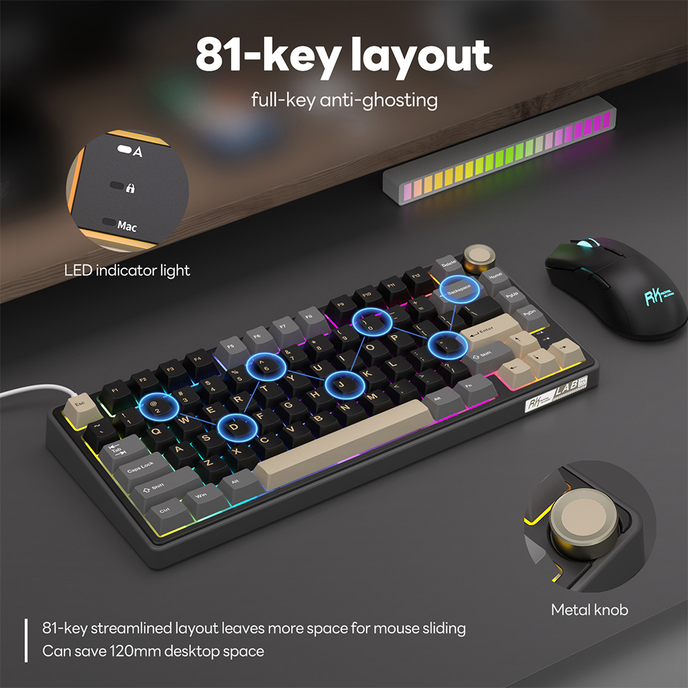 Royal Kludge RK R75 คีย์บอร์ดแ - Gaming Keyboard Blue Switches บทวิจารณ์และราคา