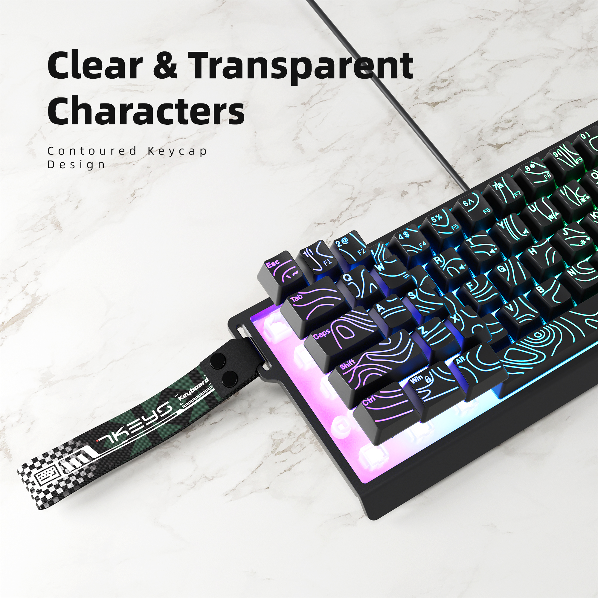 คีย์บอร์ดเกมแบบมีสาย 60%, ไฟแบ - Gaming Keyboard 1 Hand บทวิจารณ์และราคา